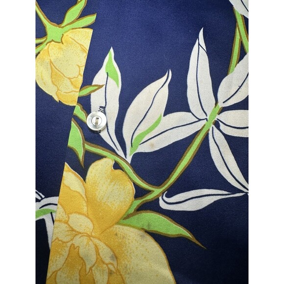 POMARE Blue Small Aloha Hawaiian Button Color Shirt - Picture 8 of 10